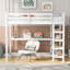 Lit mezzanine simple avec tablettes de rangement et bureau sous le lit-217052070-217052071
