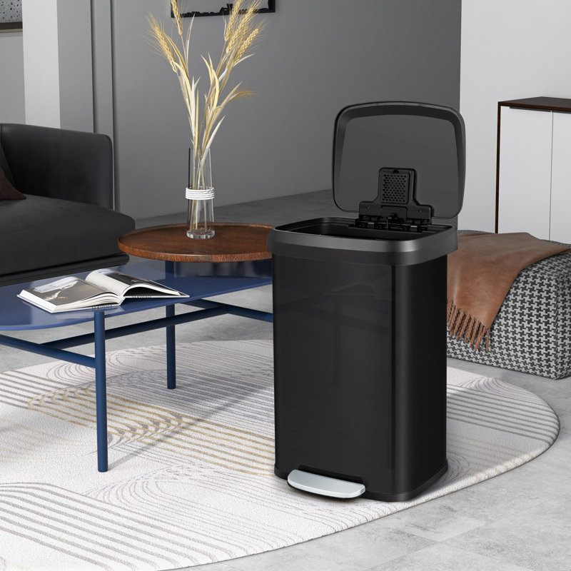 Stainless Steel Waste Bin, Black