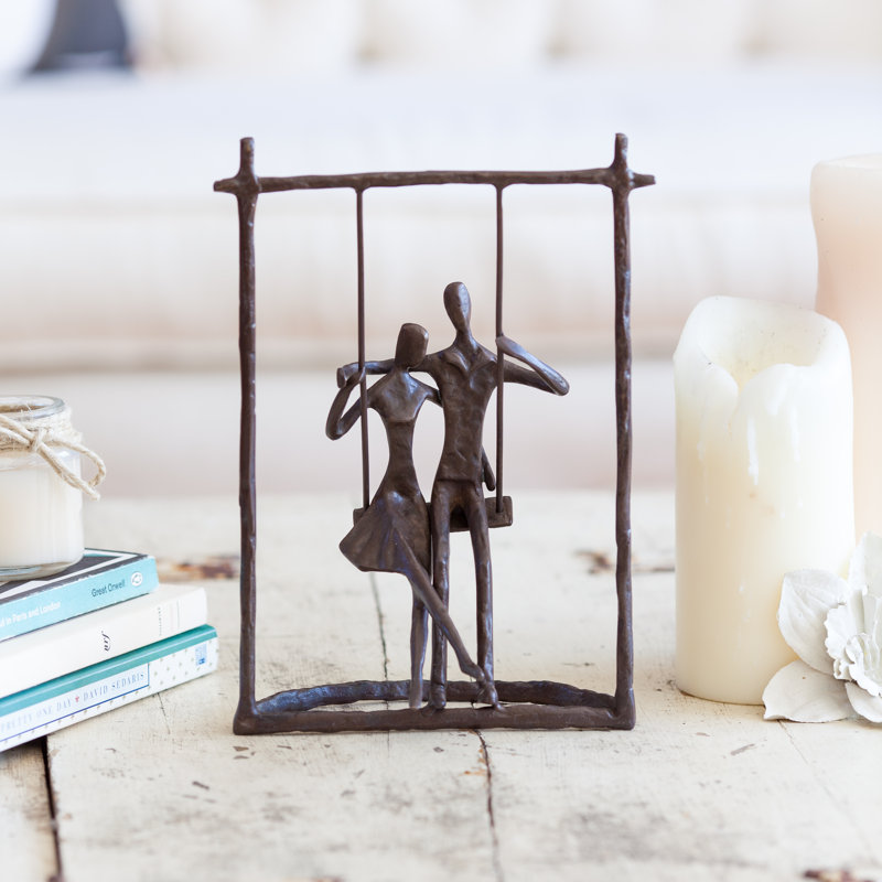 Alovinard Couple on a Swing Bronze Sculpture