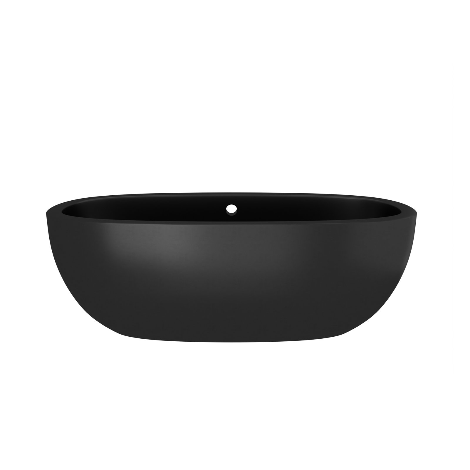 Avalon NativeStone Concrete Freestanding Oval Soaking Bathtub, Charcoal, 22" H x 36" W x 66" L