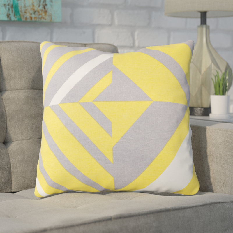 Coussin intérieur 100% coton Almendra, H 18 po x l 18" x P 4 po, Menthe / orange / blanc