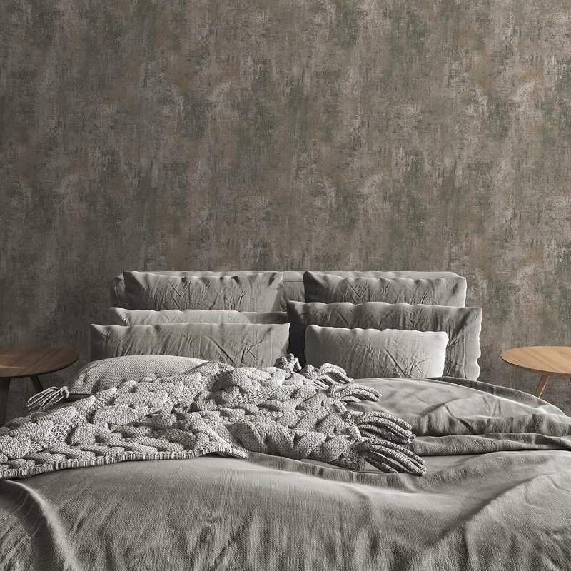 Aloise 10m x 53cm Textured Matte Wallpaper Roll, Brown