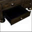 Table basse rectangulaire en bois massif exquis avec 4 tiroirs et pieds décoratifs à rivets, idéale pour divers espaces.-798642379