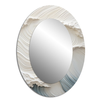 Miroir mural ovale blanc et bleu