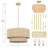 20-Inch  4-Light Dimmable Tiered Rattan Drum Chandelier with Adjustable Height and Gold Finish