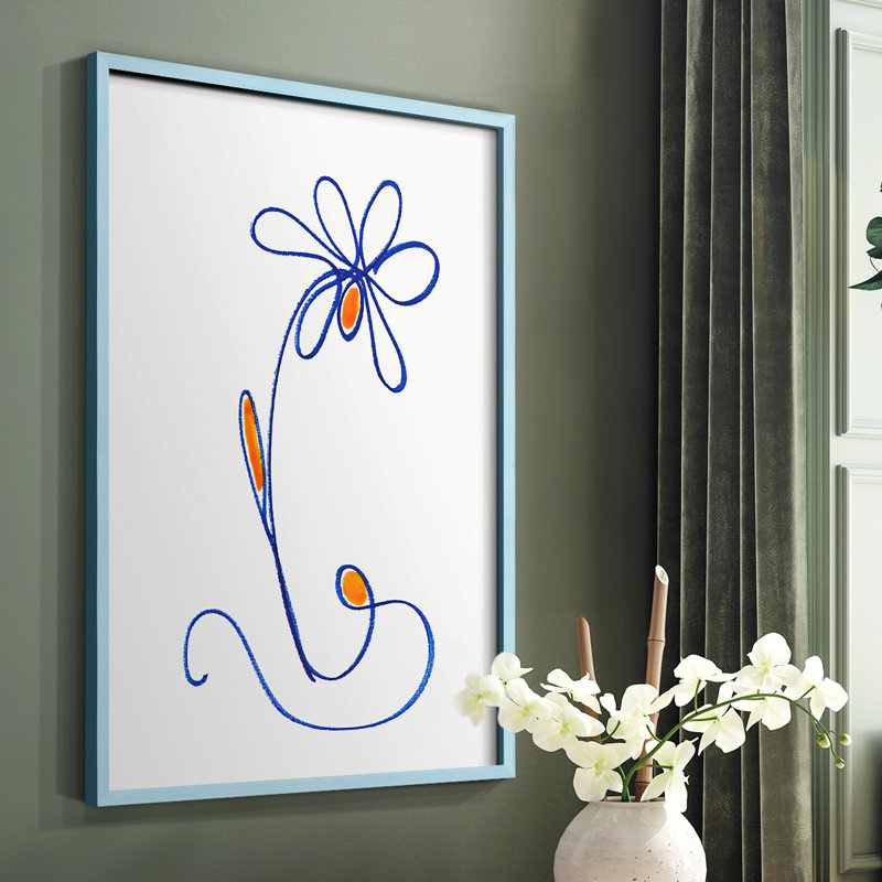 Reproduction encadrée de bois flottant II - Bois massif, Bleu, H 10 po x l 8 po