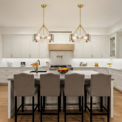 4 Light Chandelier 23.03" Dimmable Modern Chandelier Drum Chandelier Dining Room Chandelier