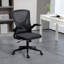 Fauteuil de bureau en maille à dossier moyen, siège de travail ergonomique avec support lombaire, hauteur réglable et accoudoirs rabattables