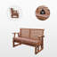 Fauteuil oscillant d'extérieur 2 places, brun cèdre-123040649