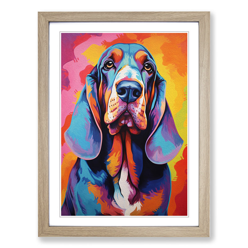 Single Picture Frame Print on Wood, Oak Framed, 34cm H x 25cm W