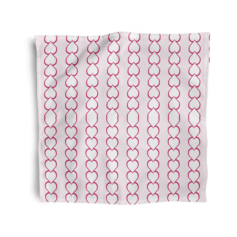 Polyester Geometric Square Napkin, 18" W x 18" L, Fuchsia