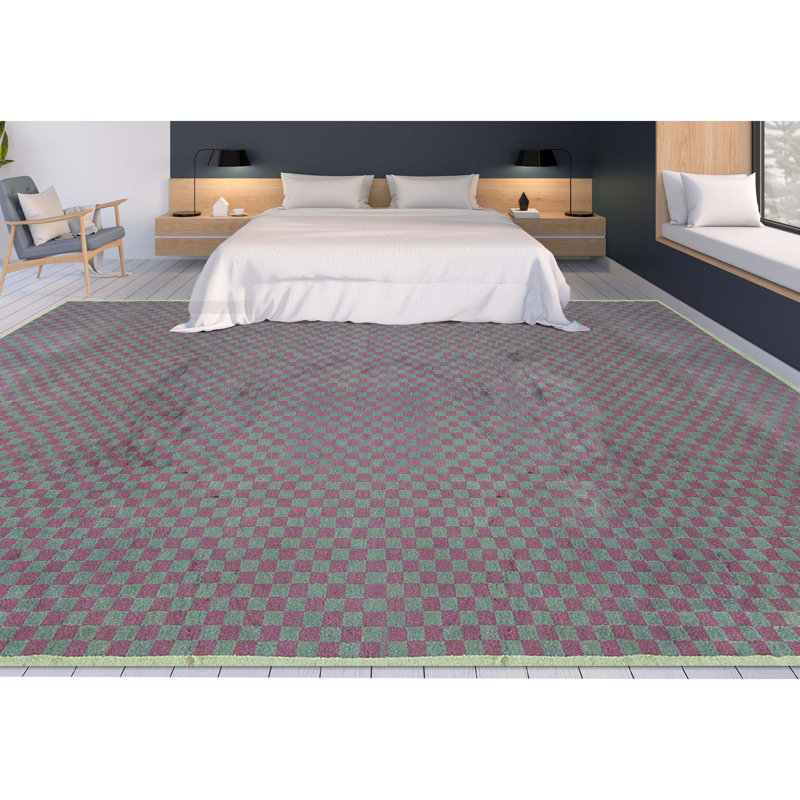 Tapis rose noué à la main de haute qualité