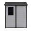 Remise de rangement en résine 4 x 6 pi avec plancher, porte et fenêtre verrouillables, toit incliné, abri de jardin en plastique pour la cour arrière-125329488