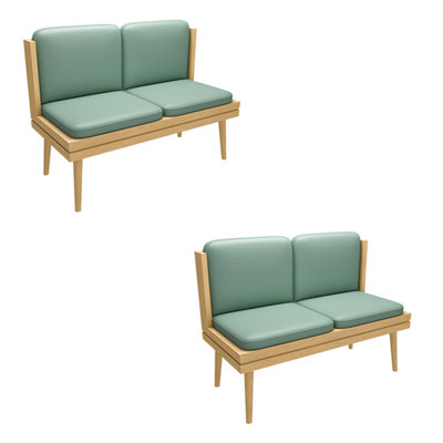 Nordic Simple Cafe Benches Faux Leather Upholstered Bench