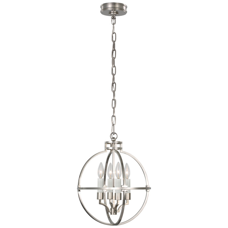 Chapman & Myers Lexie Globe Lantern, Polished Nickel, 37" H x 30" W x 30" D