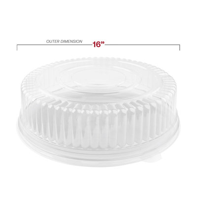 16" Clear Round Plastic Trays with Lids - 25 Settings