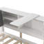 Lit plateforme en bois avec lit gigogne, tablettes et tête de lit avec rangement-2145355047-2145355046
