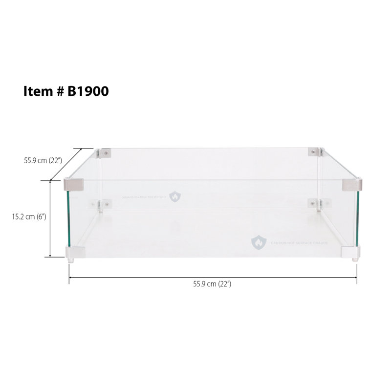 Pare-étincelles carré 22 "(verre)