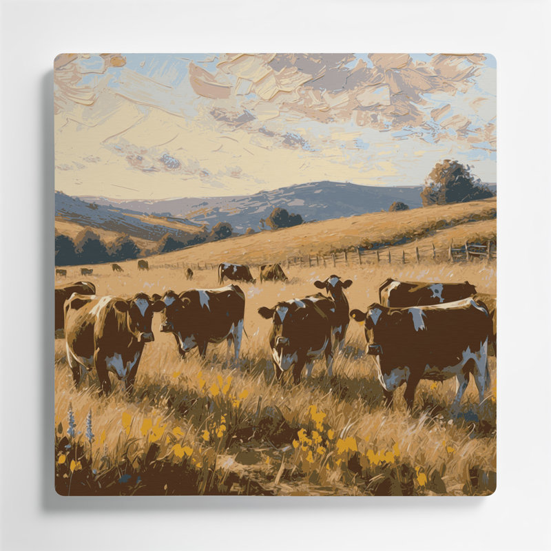 «Farm Farm», art mural brun en métal, H 32 po x l 32 po