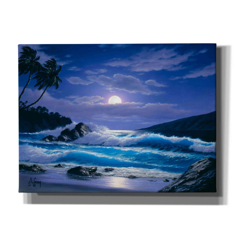 «Moonlight Waves 2» par Anthony Casay, art mural sur toile, L 16 po x H 12 po