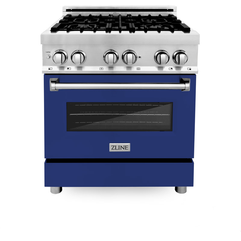 ZLINE 30" Legacy Dual Fuel Range, Blue Gloss Stainless Steel