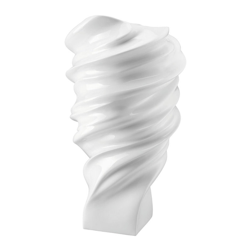 Squall Porcelain China Table Vase, 17.25" H x 9.75" W x 9.25" D, White Matte