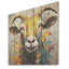 Portrait de chèvre jaune Pop Art - animal de chèvre sur bois-37750852