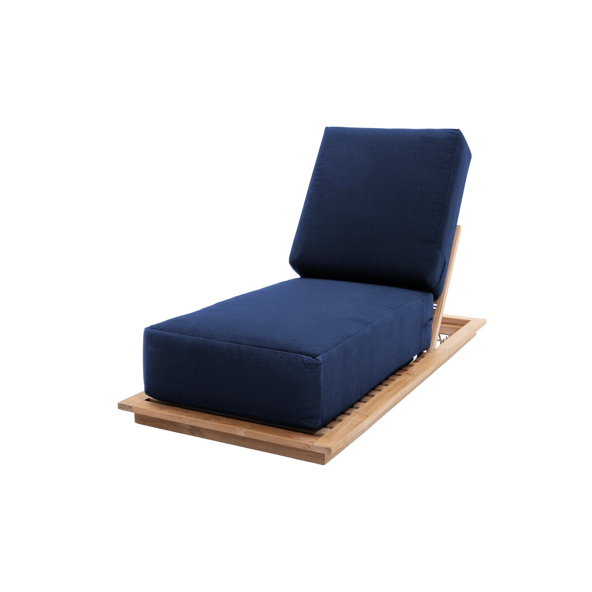 Varenna 27.5'' Outdoor Teak Chaise Lounge, Navy