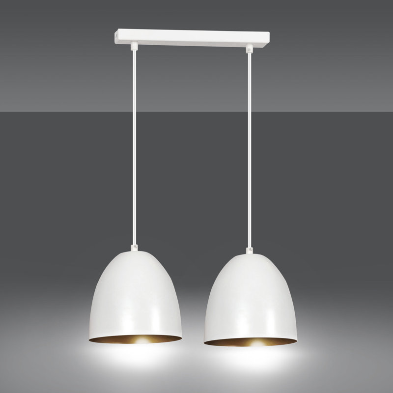Murphy 2 - Light Kitchen Island Pendant, White, White/Gold