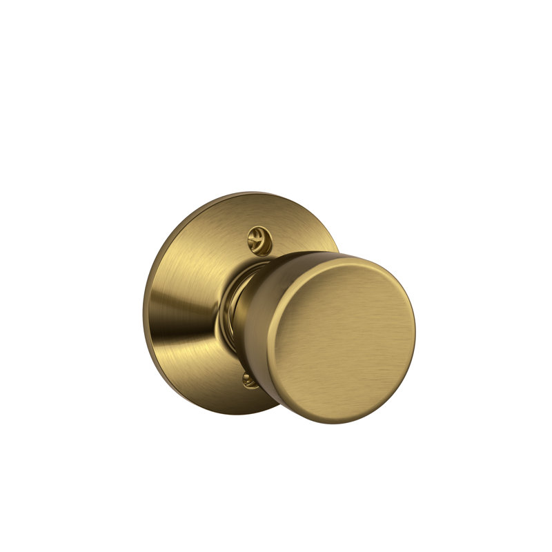 Bell Knob Non-Turning Lock, Antique Brass