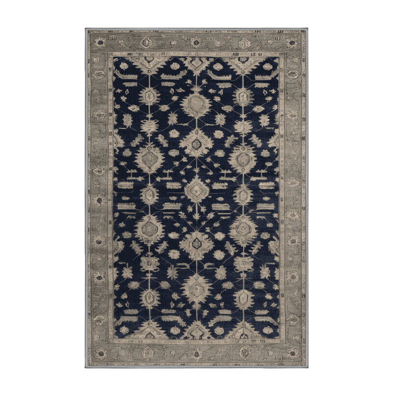 Tapis gris lavable à la machine, Rectangle 5 pi x 7 pi