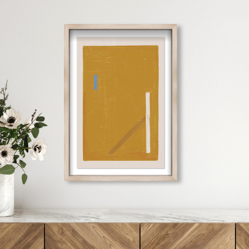 Oliver Gal Sunny Window Abstract - Luxury Shadowbox Framed Wall Art, 26" H x 18" W, Cream
