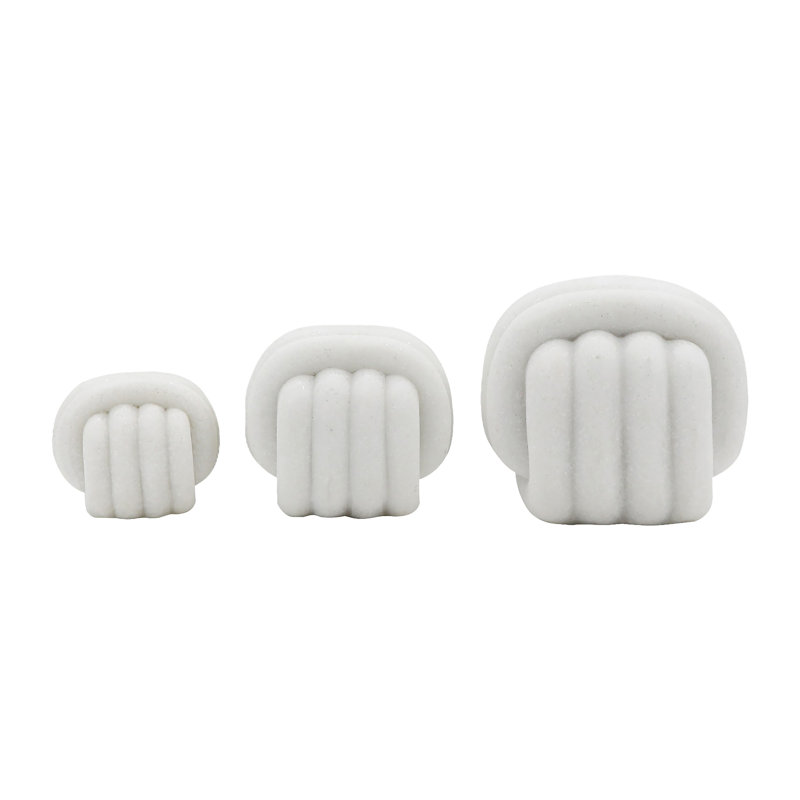 Neutral Modern 3 Piece Kimani Knotted Square Sculpture Set