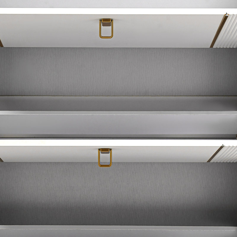3-tier Shoe Cabinet With Flip Doors, White