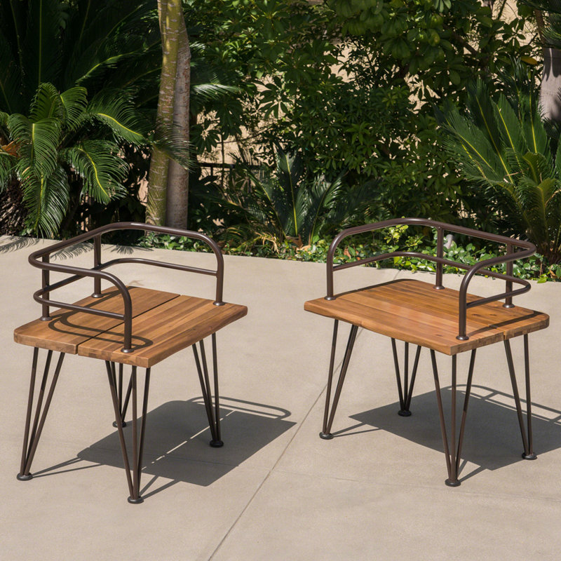 Chaise en bois et métal (ensemble de 2)
