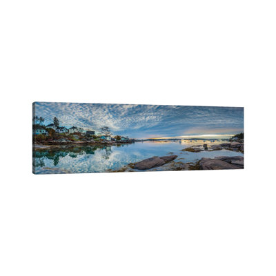 Usa, Maine, Stonington, Stonington Harbor, Dawn by Panoramic Images - Wrapped Canvas Panoramic Print