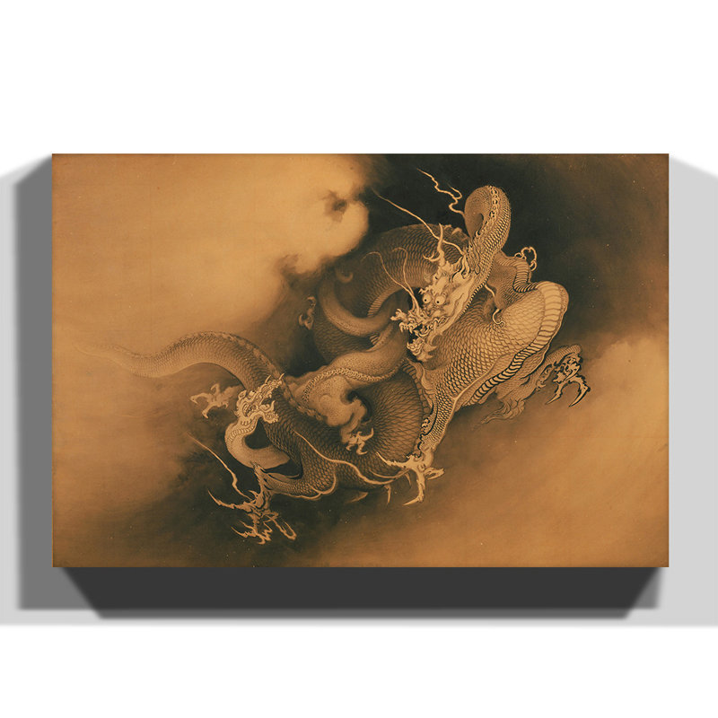 Japanese Oriental Dragon by - Wrapped Canvas, 70cm H x 100cm W