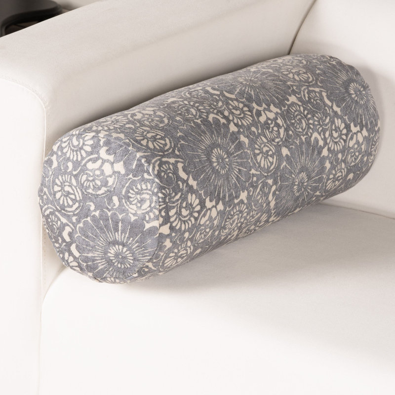 Oreiller en plumes Skywalk, Polyester, Encre florale, Traversin H 8 po x l 21 po