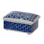  Ensemble de 3 boîtes de rangement décoratives en porcelaine, motif floral blanc et bleu
