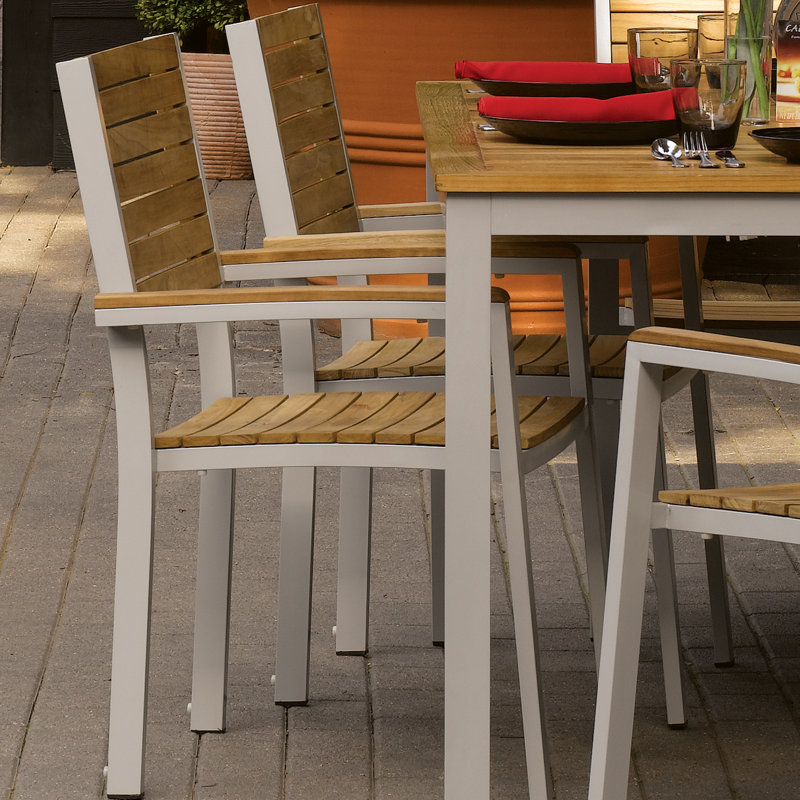 Travira Dining Arm Chair, Chalk, Tekwood Vintage
