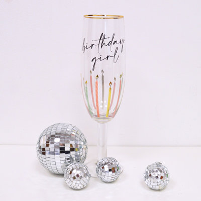 Verre à champagne multi anniversaire pour fille