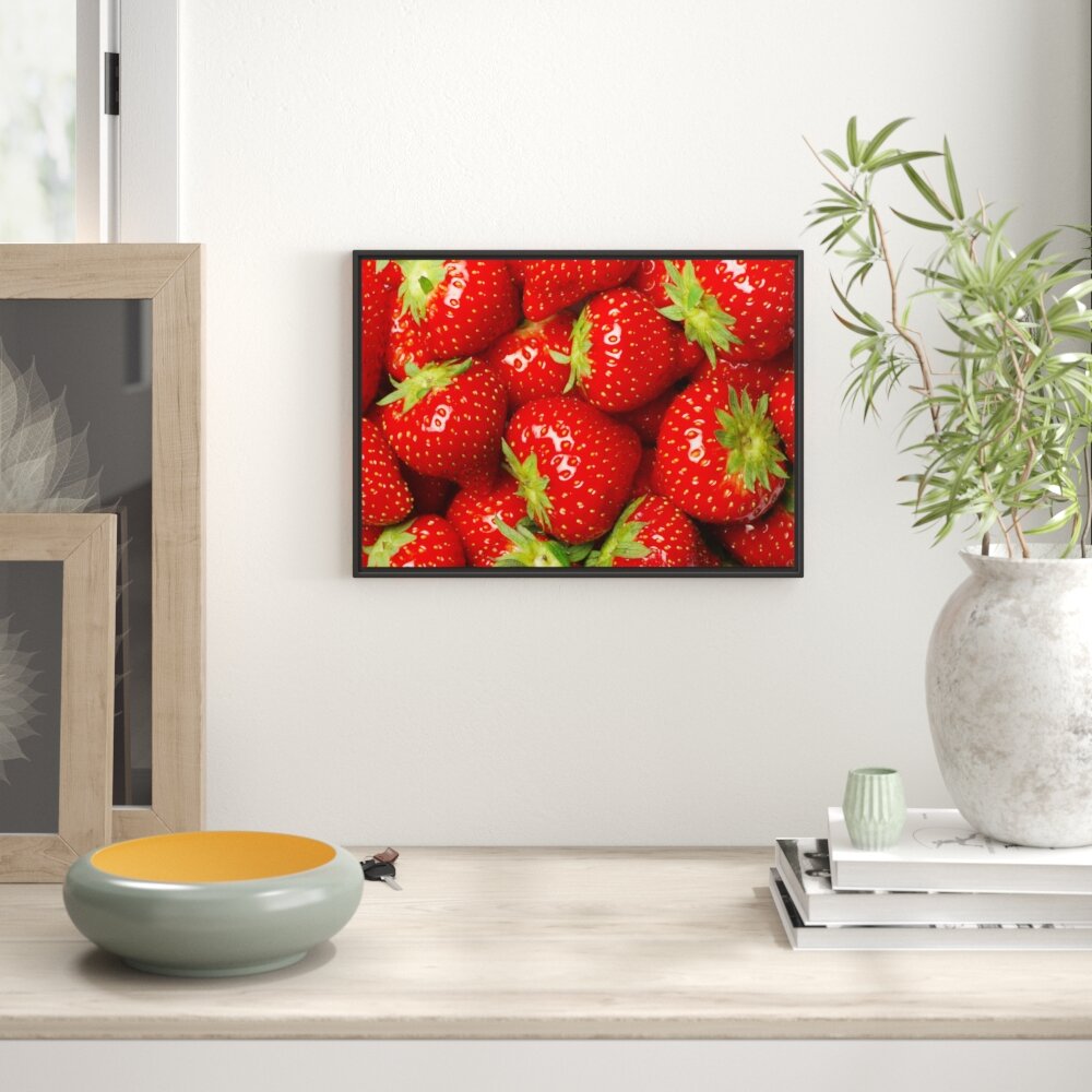 Gerahmtes Wandbild Leckere frische Erdbeeren