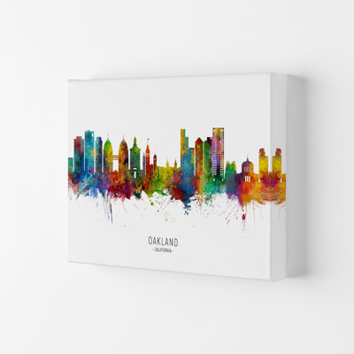Oakland California Skyline by Michael Tompsett - Print