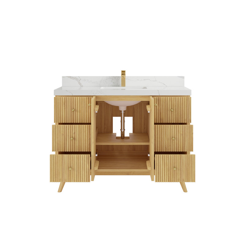 Ensemble de meuble-lavabo simple 48 po Ceinna, Calacatta Laza