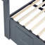 Structure de lit double, lit de rangement à vérin à gaz avec tête de lit à oreilles, ports USB