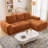Modern Oversized L-Shaped Sectional Sofa, Chenille 4-Seater Couch with Chaise and Removable Pillows, No Assembly Required Compression Sofa for Living Room, Apartment-1471136952