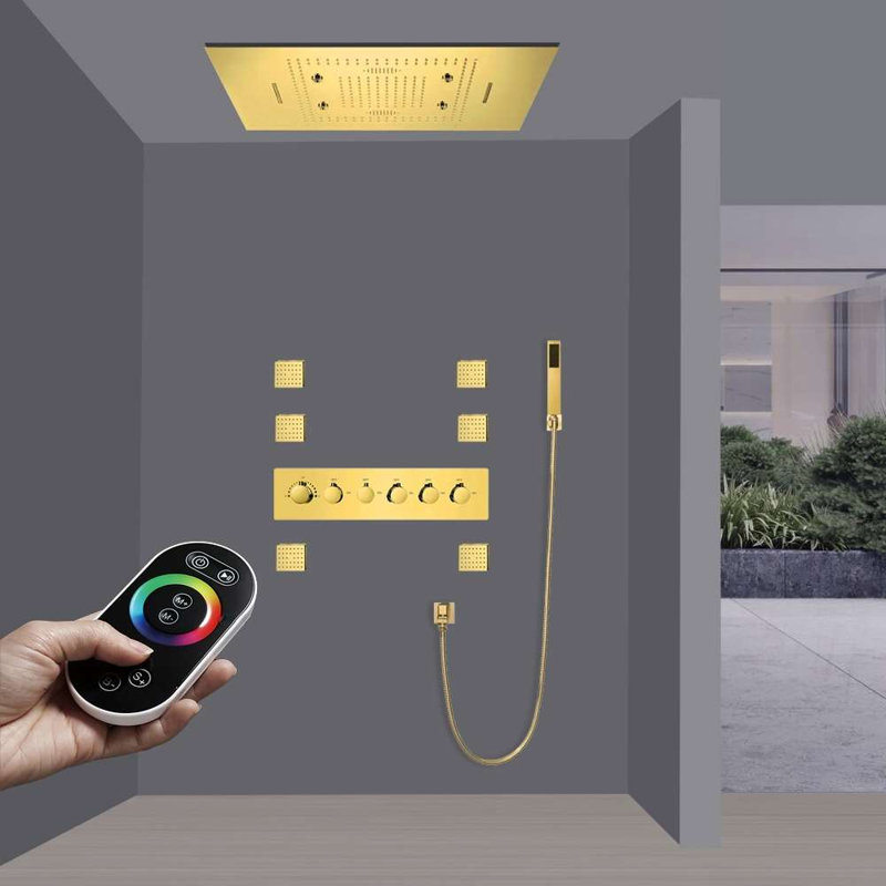 Système de douche thermostatique encastré au plafond à DEL Molfetta
