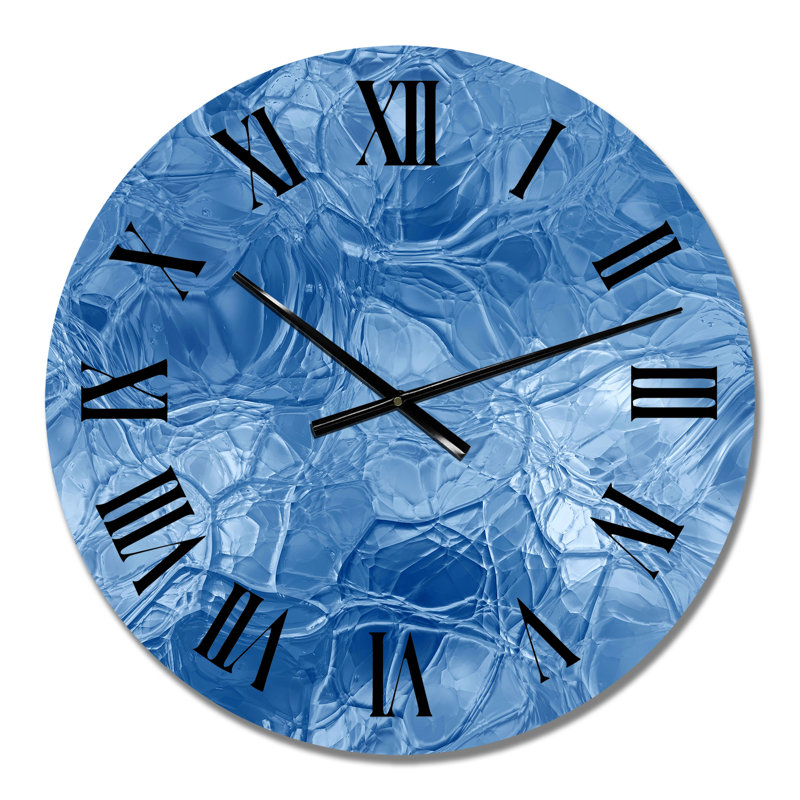 Blue Ice Structures - Horloge murale moderne, Petit