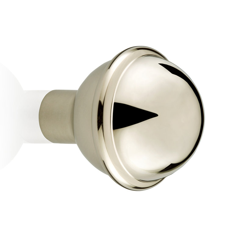 Poignée champignon de diamètre 1 3/8 po Rocher, Nickel poli, H 1,38 po x l 1,37 po x P 1,37 po