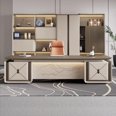 Bureau en bois manufacturé brun en L 110,24 po